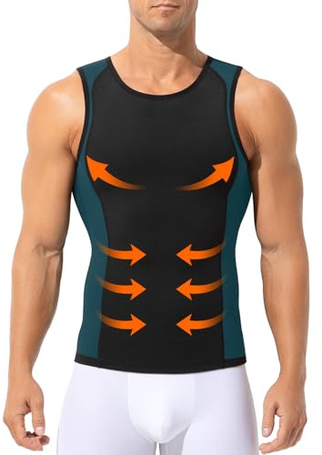 Arjen Kroos Shapewear herr magkontroll linne body shaper undertröja ärmlös kompressionströja elastisk sport figurformande mage väg skjorta