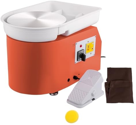 Torno Eléctrico De Cerámica 28 Cm Y 350 W Con Pedal Mango Manual For Escolar, Arcilla, Modelado Manualidades Gira Estable Suave