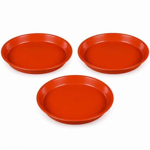Hedgehog Food Water Bowls,Shentu 3 Pack 14cm Shallow Terracotta Feeding Dishes, Low Profile Garden Station for Small Wildlife Animals
