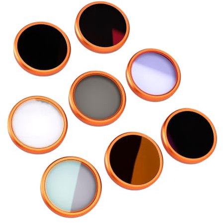 Bewinner 8 St Magnetic Action Camera Filter Set för Action 6, ND CPL Star | 8 st, magnetiskt fäste, optiskt glas, aluminiumlegering, CPL, ND8 16 32 64, natt, stjärna, 1/4 svart dimma