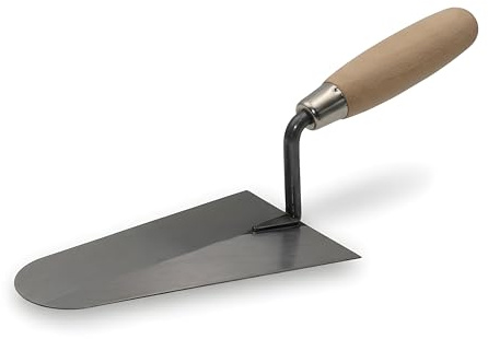 DEWEPRO Frattazzo Italiano Professionale 180mm con Lama in Acciaio Inox e Manico in Legno Collo Diritto – Cazzuola per Intonaco Malta e Spatolatura per Muratori e Lavori di Ristrutturazione
