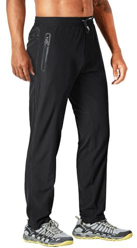 MAGCOMSEN Men's Running Pants Lightweight Hiking Pants Athletic Outdoor Sports Water Resistant Sweatpants Blue Grey, 40