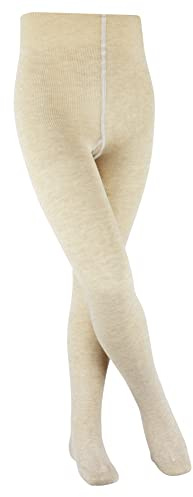 FALKE Unisex Kinder Strumpfhose Family K Ti nachhaltige Baumwolle dick einfarbig 1 Stück, Beige Sand Melange 4650, 152-164