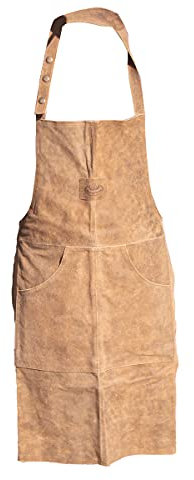 Antikas - Tablier de barbecue en cuir marron unisexe taille universelle