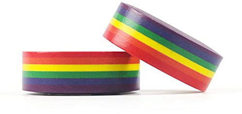 NC 2 rotoli (15 mm10 m) nastro decorativo arcobaleno color arcobaleno nastro Washi nastro decorativo fai da te nastro decorativo strappabile nastro adesivo decorativo nastro adesivo per artigianato
