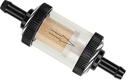 Entatial Motorcykelbränslefilter, praktiskt carving motorcykel bensinfilter för 6 mm diameter motorcykel (svart)
