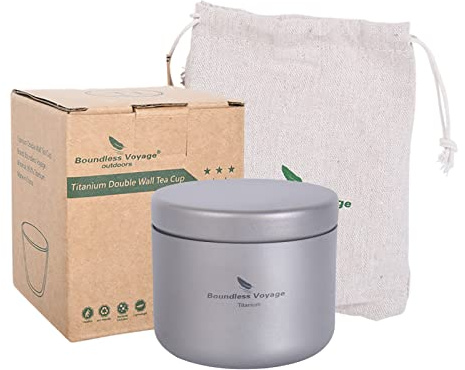 Boundless Voyage Titan teburk mini storlek tekanna ultralätt bärbar tennburk för te kaffe te caddie 35 ml Ti3200D (endast teburk)