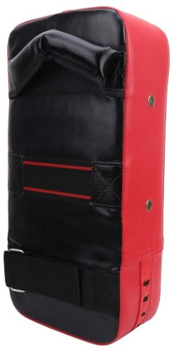 Boxing ing Punch Pad, Pu Leather + Foamed Cotton Shockproof Strike Shield Pads Training Martial Foot Goals(Black and Red)