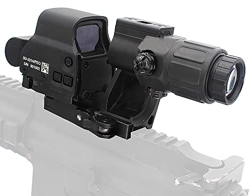 558 Reflex grön röd holografisk sikt med G33 3X förstoringsglas med Fast Riser och FTC-montering 4 st kombinationer (svart kombos)