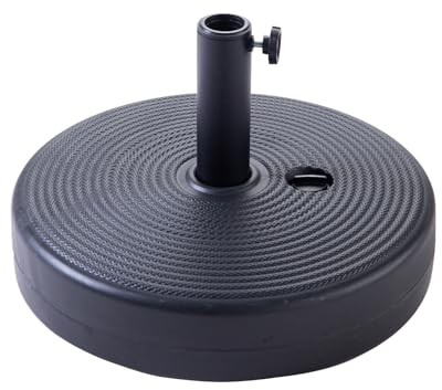 C-Hopetree Befüllbar Sonnenschirmständer Sonnenschirmfuß Schirmständer für Schirmstöcke bis 38/48 mm, mit 14 L Wasser o. 23 kg Sand, Rund Schwarz