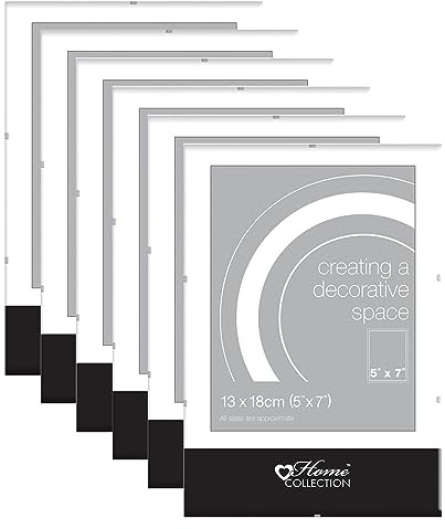 (Pack of 6) 5''x 7 Clip Frame Glass Front Frameless Photo Frame - Picture Poster Frames Wall Hanging Hook Perfect for Landscape/Portrait Home Office Art Wall Decoration - 13 x 18cm