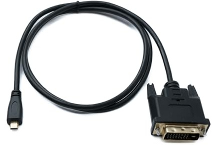System-S HDMI-kabel 100 cm mikrokontakt till DVI D 24+1 25-stifts kontakt panel montering skruv adapter