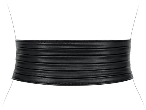 XZQTIVE Damen Breiter Stretchgürtel für Kleid Frauen Leder Elastischer Taille Gürtel Mode Hüftgürtel Damen