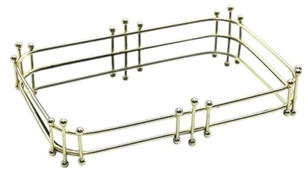 Milageto Bandeja con Espejo, Bandeja para Servir, Bandeja de Tocador, Bandeja de Baño, Organizador de Joyas Portátil, Dorado para Restaurantes, Bares de Joyerí, Rectángulo