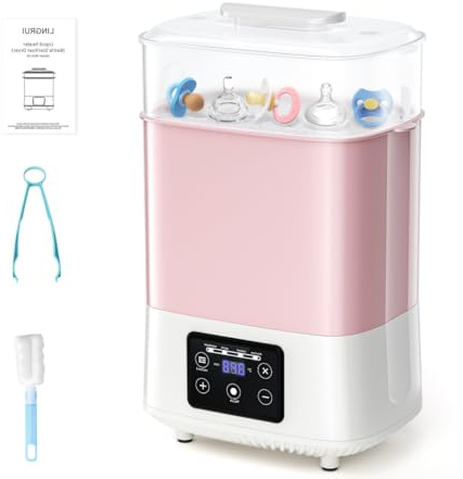 4-in-1Sterilisator für Babyflaschen mit Trocknerfunktion,Große Kapazität flaschen Baby Sterilisator -Sterilisiert Trocknet & Heiz Speisenwärmer für 8 Fläschchen 99,99% Sterilisation