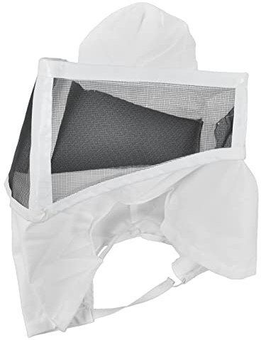 Pilipane Sombrero de malla para la cabeza de apicultor con velo, sombrero de apicultor diseño de contracción, malla transpirable, borde blanco, sombrero de vaquero