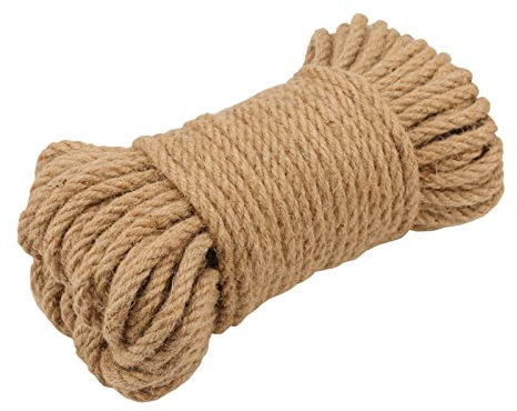 JOIKIT 10mm Natural Jute Rope, 40m/131 Feet Hemp Rope, Jute String Twine for Gardening, Decorating, Bundling