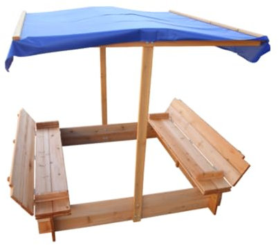 InTheMarket Carré Bac à Sable Aire de Jeux pour Enfants Junior Jardin Patio Bois