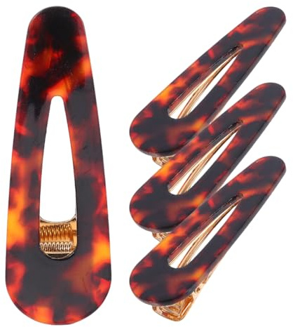 FRCOLOR Horquillas De Pelo De Carey Retro 4 Piezas Pinzas De Ámbar De Agua Clips Para Mujeres Niñas Accesorios De Peinado Elegantes Para Uso Diario Y Eventos