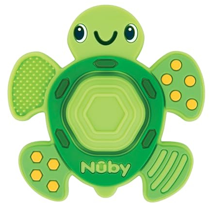 Nuby Teethe N' Pop Sensory Play Teether - Baby Teething Toy - 3+ Months - Turtle