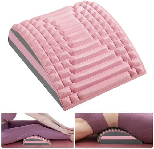 Lendenkissen Und Rückenkissen, Rückenretter und Nacken Massagekissen, Nackenknacker Zur Linderung, Rücken Schmerzen Linderung und Lordosenstütze, Rückenstützkissen, Lendenkissen Orthopädisch (Rosa)