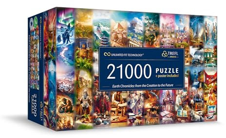 Trefl Prime - Puzzle UFT, Earth Chronicles: from The Creation to The Future - 21000 Elemente, Riesengroßes Puzzle, Großes Spiel, Dickster Karton, für Erwachsene und Kinder ab 12 Jahren