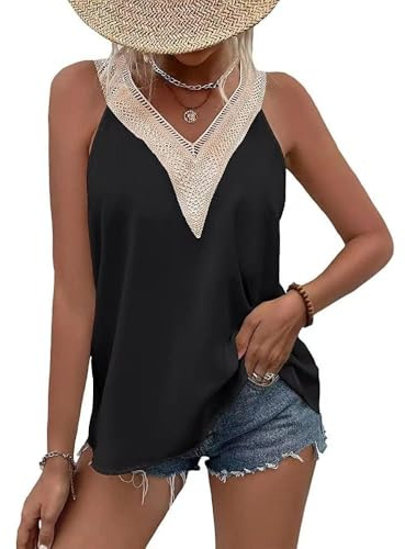 KBRPEY Camiseta sin Mangas Mujer sin Mangas Cuello en V Sexy Holgado Camisetas Tirantes Elegante Tank Top Blusa Informal Suelta Informal Playa Suave Transpirable Malla Chalecos Top