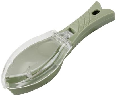 Tabanzhe Fish Clean Scales-Fish Scale Scraping Brush Fish Skin Scraper Remover Plastic Fish Scales Peeler Cleaner with Cover Fish Scaler Kitchen Cooking Tools(Green)