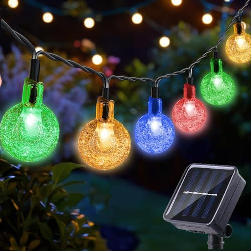 Vynitho Solar Garden Lights 7M 50LEDs Outdoor String Lights Waterproof 8 Modes Fairy Lights Solar Powered Crystal Ball Indoor/Outdoor Decoration Light for Garden, Patio, Lawn, Yard, Camping, Wedding