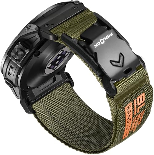 Bandletic 22mm Nylon Armband kompatibel mit Garmin Quick Fit Fenix 8 47mm Magnetbänder Fidlock V‑Buckle für Fenix 7/E/6 Pro/5 Plus Sport Armband für Instinct 2/3/Forerunner 965/Approach S70/Quatix 7