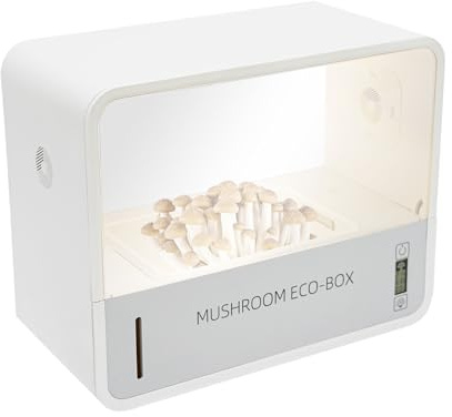 Czyurachel Set di coltivazione a funghi, intelligente per desktop di allevamento, scatola per la coltivazione dei funghi, con indicatore a LED, controllo intelligente della temperatura e dell'umidità