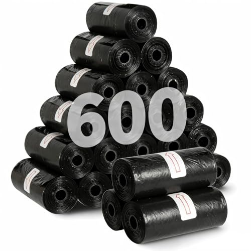 Withosent 600PCS Bolsas Caca Perro, 40 Rollos Bolsas Excrementos Perros con Porta Bolsas Caca Perro, A Prueba de Fugas Dog Poop Bags Accesorios Perro 30x22cm