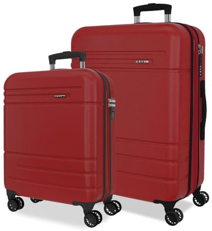 Joumma Movom Galaxy Juego de Maletas Rojo 55/68 cm Rígida ABS Candado de combinación Integrado 111L 6,5kg 4 Ruedas Dobles Extensible Equipaje de Mano