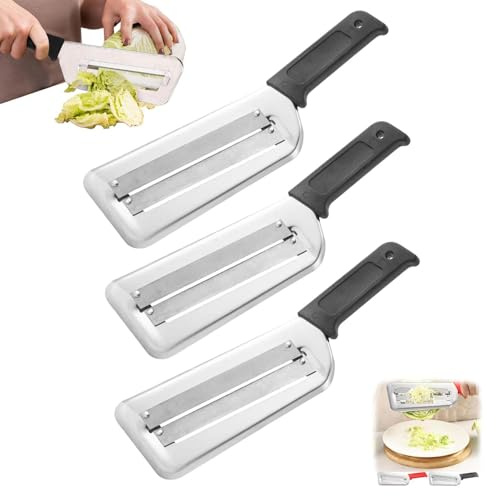 Taglia Cavolo, Confezione da 3 Coltello Affettatore In Acciaio Inossidabile, Affettatrice Con Doppia Lama E Impugnatura Antiscivolo, Affettatrice Multifunzionale Per Patate E Cavoli