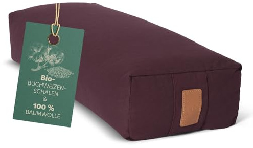 #DoYourYoga Paravati - Cuscino da yoga con ciotole di grano saraceno biologico (KBA), rivestimento lavabile, 67 cm x 13 cm, cuscino da meditazione/cuscino Zafu per Yin Yoga – Viola