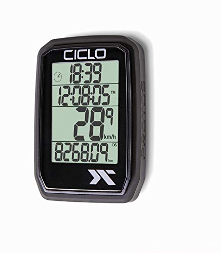 Ciclosport a_NA Fahrradcomputer, in schwarz, mit 5 automatischen Funktionen