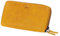 MIKA 42176 - Damengeldbörse aus Echt Leder, Portemonnaie im Querformat, Geldbeutel mit 9 Kartenfächer, 2 Scheinfächer und Münzfach mit Reißverschluss, Brieftasche in gelb, ca. 19,5 x 10,5 x 3 cm