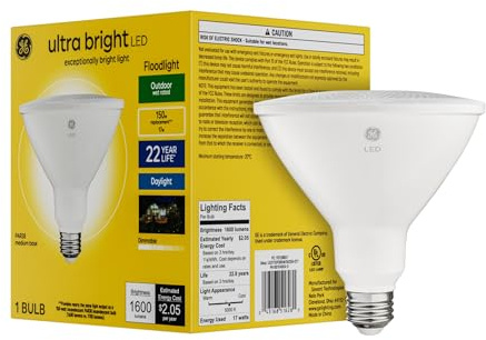 GE Ultra Bright LED Light Bulb, 150 Watt, Daylight, PAR38 Outdoor Floodlight