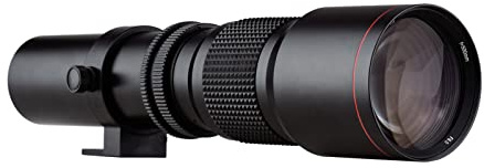 Andoer Super Teleobjektiv für Kamera 500 mm Manueller Zoom Objektiv mit mehrschichtigem T-Anschluss mit 1/4 Zoll Gewinde Ersatz für DSLR-Kameras Canon Nikon Sony Fujifilm Olympus