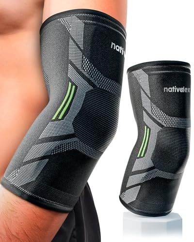 NativoDex Codera de Compresión para Epicondilitis y Tendinitis | Manga para Codo de Tenista y Golfista | Soporte Articular para el Día a Día, Tenis y Pádel | Hombre y Mujer