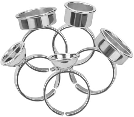 Hoement 5St Tattoo-Pigmenthalter edelstahlringe kartuschen Wimpernkleberhalter wimpernverlängerung zubehör ink Farbtöne Tätowierung Pigmenttintenbecher Rostfreier Stahl