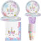 POPOYU Set di 84 stoviglie per feste di compleanno dei bambini, con piatti di carta, tovaglioli, cannucce di carta, per ragazze e feste di compleanno