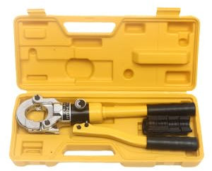 Ealtqund Alicates de prensa hidráulicos 8T fuerza de presión con 4 accesorios, acero Cr40 herramienta profesional para tubos de aluminio y plástico, tubos PEX y PB, tubos de cobre