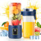 Portable Blender, Personal Blenders USB Rchargeable,500ml Personal Juicer with 300ml Travel Sports Bottles with Leakproof Travel Lid, USB-C Rechargeable Mini Blender Cup for Kitchen Office Gym