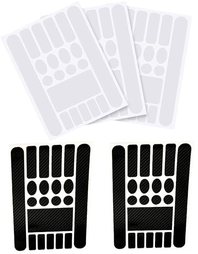 Generisch 5 Stück Fahrrad Rahmen Schutz Carbon Aufkleber, Fahrrad Rahmenschutzfolie Schutz Lackschäden Rahmen Aufkleber für Fahrrad, Mountainbike, 3 Transparent und 2 Schwarz