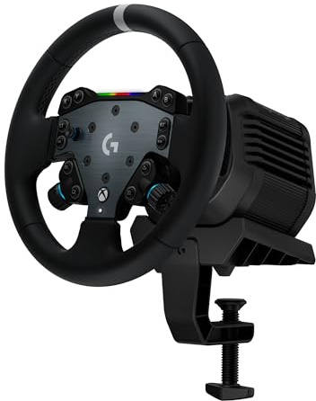 Logitech G RS50 System, 3-Piece Sim Racing Steering Wheel Setup - RS50 Wheel base with 8 Nm Direct Drive, RS Wheel Hub with 13 Buttons and RS Round Wheel 11-inch - For Xbox/PC - Black