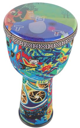 BESPORTBLE Djembe Dipinto Resistente e Anticorrosione Strumento Percussione per Adulti per Performance Musicali e Feste