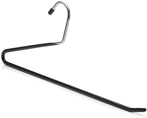 Open Ended Non Slip Pants Hangers - Metal Pant Hangers for Closet Organization - Space Saving Pants Hangers for Jeans, Trousers, Pants & Skirts – Pack of 40