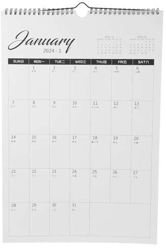 SOIMISS Calendrier Mural Mensuel Agenda Quotidien Délicat pour Bureau et Maison Planificateur de Vacances et Tâches avec Espace Notes Calendrier Suspendu Pratique