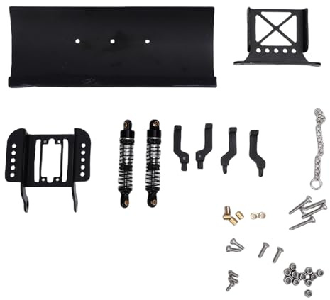 POENVFPO Chasse-Neige télécommandé, Remplacement de Chasse-Neige en Métal 1/18 RC avec 2 Amortisseurs pour Voiture sur Chenilles RC (Black)